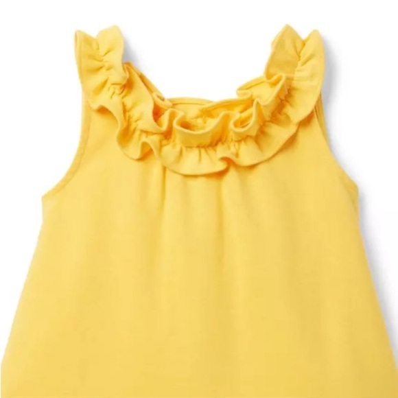 NWOT Janie and Jack Yellow Ruffled Ponte Girl’s Dress Size 7 - Picture 3 of 6